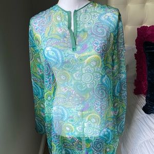 Coverup in Sea Tones with Subtle Beading